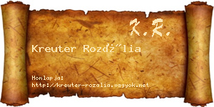 Kreuter Rozália névjegykártya